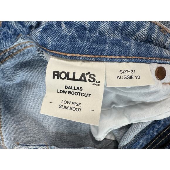 Rollas Womens Dallas Low Rise Slim Bootcut Denim Jeans 31 Light Rodeo Western - Picture 5 of 12